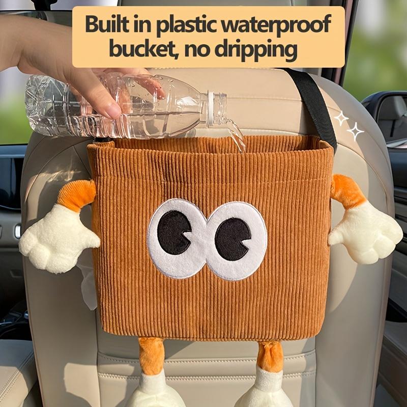 2-in-1 Car Trash Can and Tissue Box, Convenient Umbrella Storage Bucket for Vehicle Organization