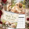 Office Supplies for Planning Shih Tzus 2027 Wall Calendar Cute Dog Hanging Planner 12 Functional Room Organizer Monthly Calendar with Spiral Binding