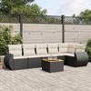 VidaXL Garden Lounge Set with Cushions 7 Pcs, Patio Sofas, Furniture Set, Outdoor Terrace Furniture, Black 3257344