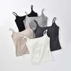 Yukes Silk Backless Vest with Chest Pad - Women's Versatile Slim-Fit Inner & Outerwear