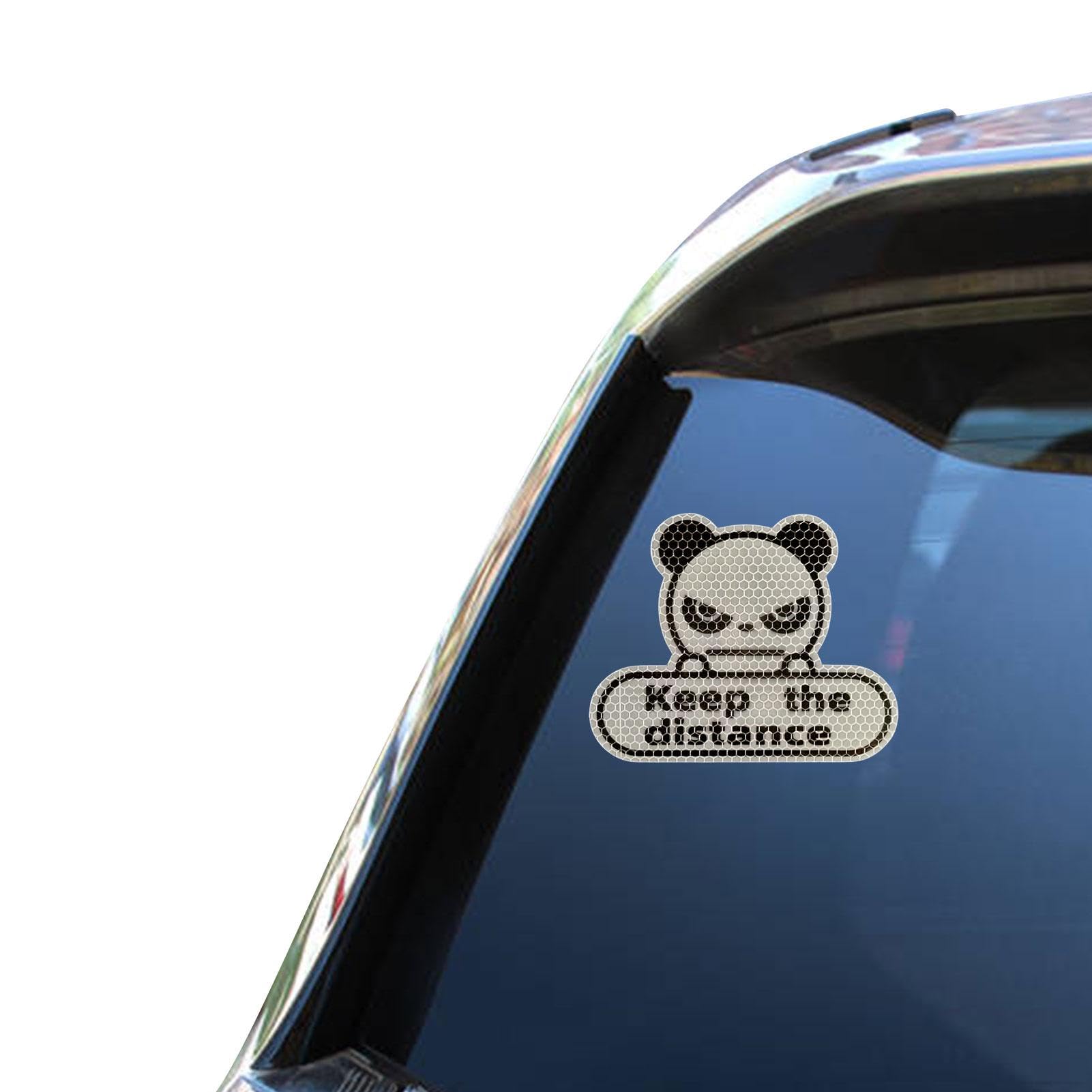 Hengroly Reflective Sticker Car Decal, Distance Adhesive - High Visibility Panda Sticker, Adhesive Car Accessories for Outdoor, Travel, Driving M серый
