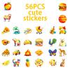56 Colorful Hand-Painted Wind Cute Graffiti Stickers Animals Okay Oil Painting Wind Fun Creative Children'S Stickers