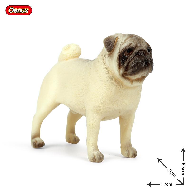 Oenux Kitty Dog Animals Model Action Figure Siamese Husky Pug Rottweiler Puppy Figurines PVC Cute Collection Toy Kids Gift