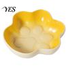 Healthy Ceramic Dog Bowl Cat Paw Shape for Cats, Anti-Whisker Fatigue Kitten Food Pet Feeder Water Dish, Microwave Dishwasher Safe Wide Shallow Plate