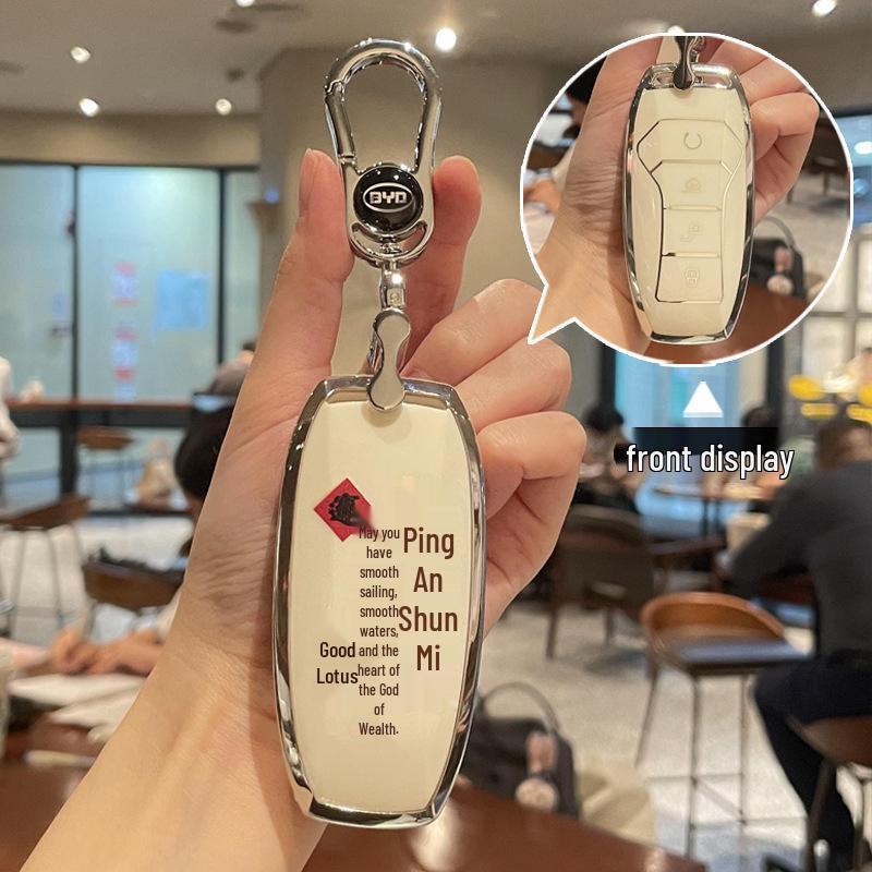 Compatible Key Case for BYD Han, Dolphin, Qin, Song Plus DMI, Yuan Pro, Tang DMI/EV, Destroyer 05 Buckle