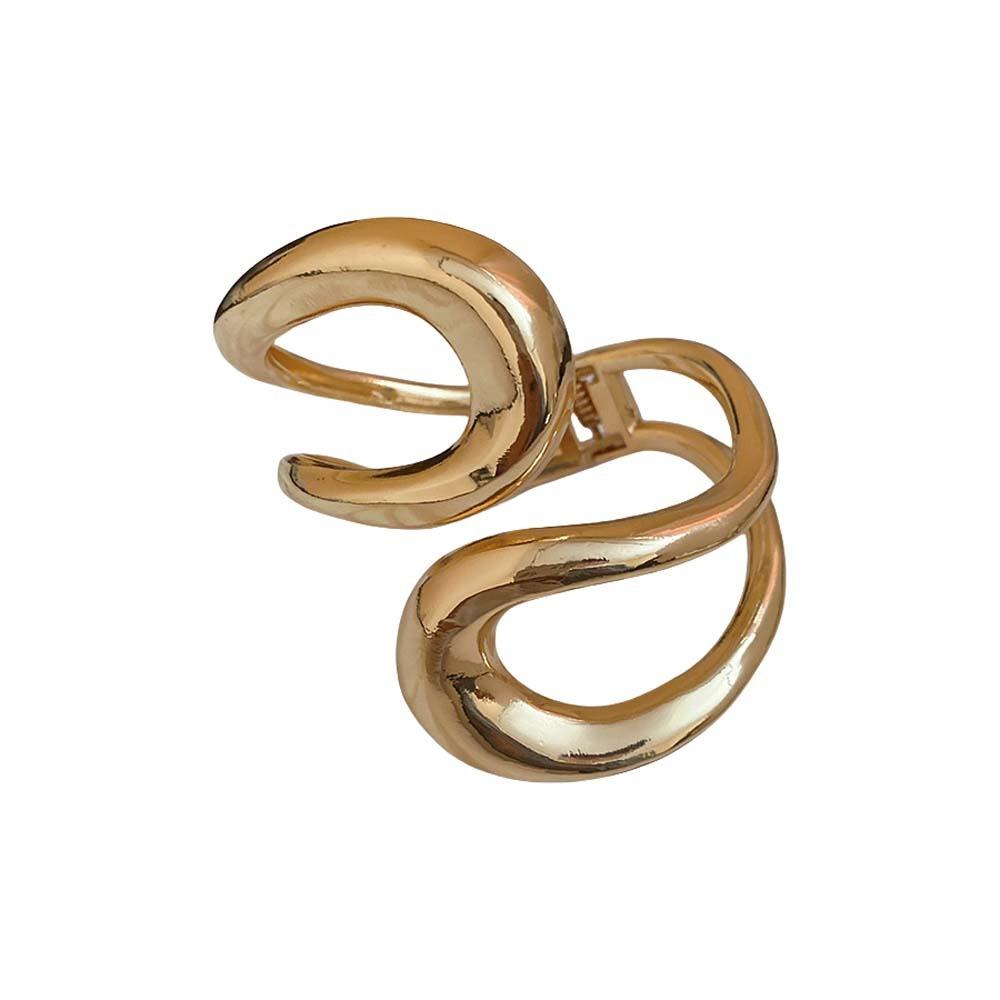 Metal Zinc Zinc Alloy Cuff Bangles Hollow Cross Exaggerated Bracelet Wide Irregular Open Bangle  Women