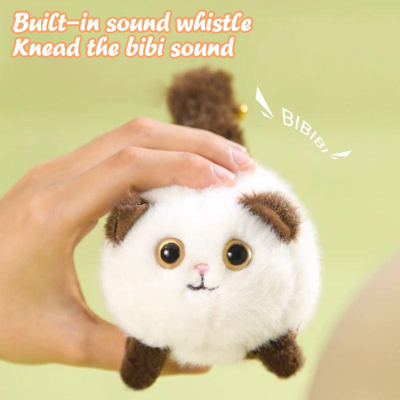 Cartoon Rotate Tail Plush Toy Cute Cat Rabbit Plush Toy Shakes Tail Pull Cord Can Move And Sound Plush Doll Pull Cord Keychain