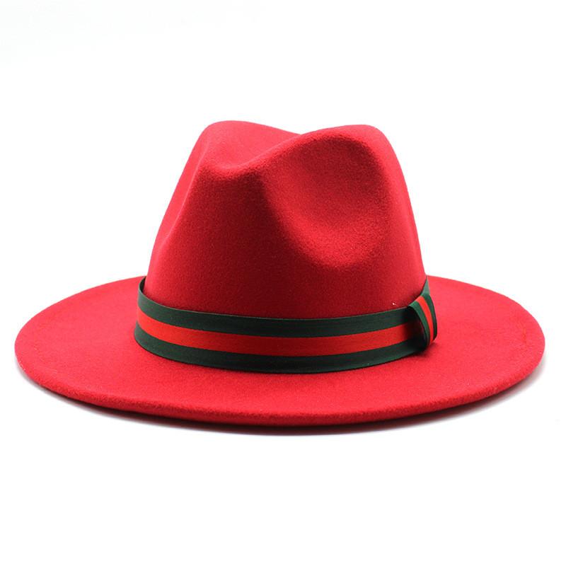 Fall Winter Fedora Hat For Men Women With Leopard Print Wool Felt Wide Brim Sun Protection
