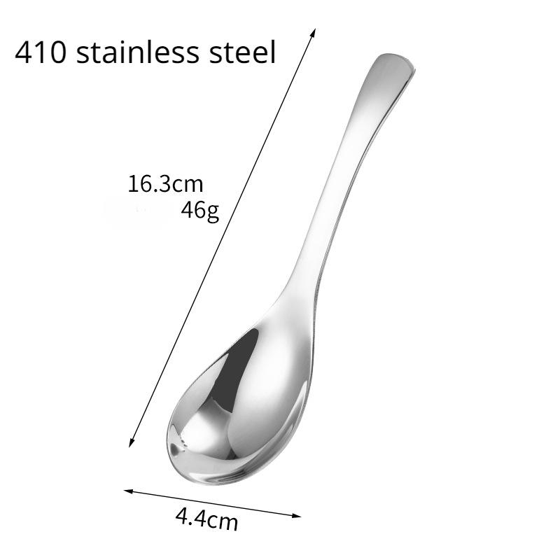 Cucchiaio in Acciaio Inossidabile 304 Ispessito Approfondito Cucchiaio da Zuppa Domestico Bambini Cucchiaio a Testa Rotonda