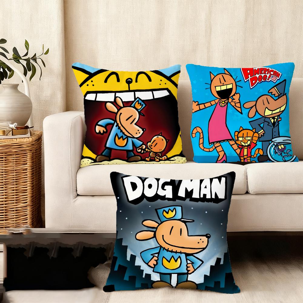 1PC Anime DDogmans Cushion Cover Plush Fabric Soft DoubleSided Printed Sofa Warm Winter Home Child Gift Pillow Case