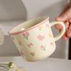 Creative Coffee Mug with Tulip Flower Design Ceramic Cup for Women Aesthetic Ins Style Breakfast Cup