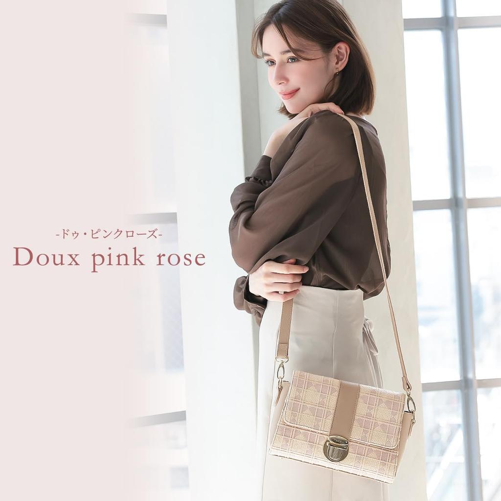 Umhängetasche Bestickt Echtes Leder Kleine Umhängetasche COLORER Serie Rosa [Cleria] Damen [CL-21015] (De Rose)