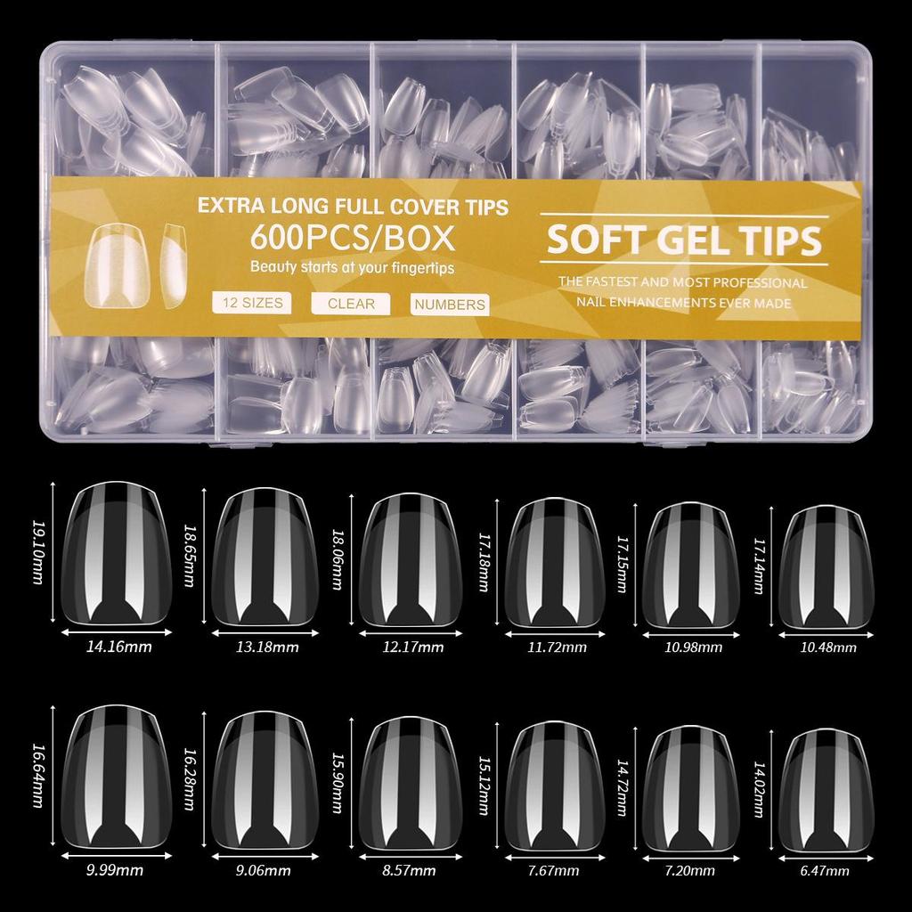 Glossy Semi-Frosted False Nail Art Tips - Boxed, Seamless, Wearable Stickers