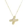 Elegante Collana con Ciondolo Alfabeto in Oro 18 Carati Placcato Zircone