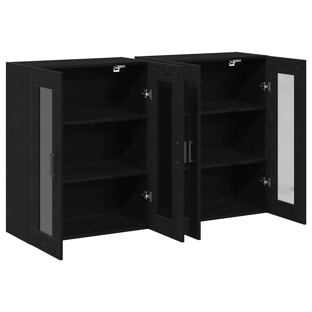 Wall Cabinets 2 pcs Black Oak Effect 69.5 x 34 x 90 cm