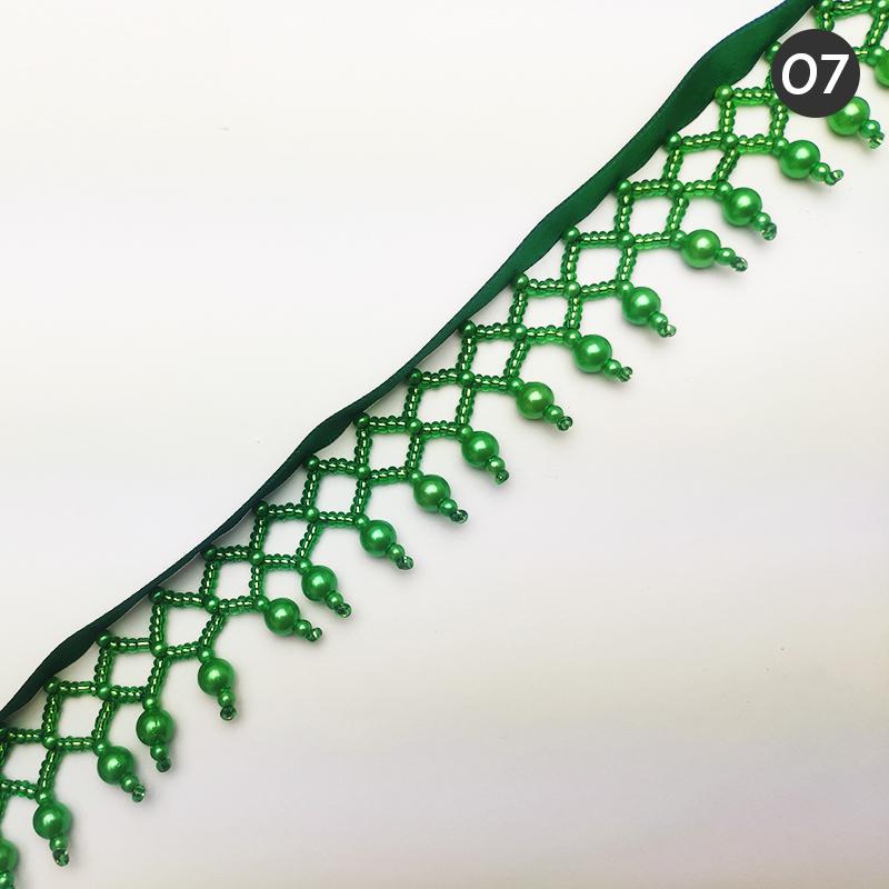 1 Yard Handmade Tassel Lace Trim Imitation Pearl Beaded Fringe For DIY Stage Dress Curtain Wedding Jewelry Upholstery Crafts