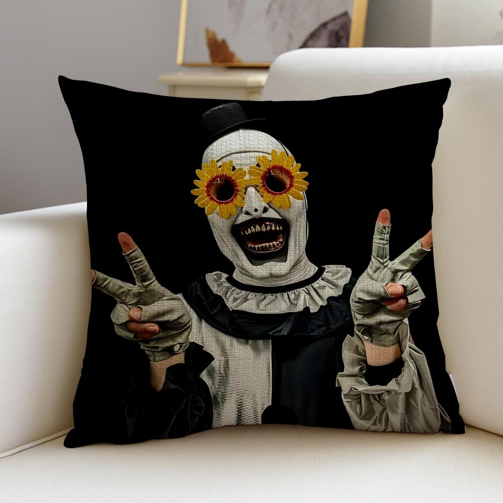 Horrifying TTerrifierS Cushion Cover Breathable and skinfriendly linen pillowcase square removable and washable cushion