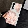 Magnetic Adsorption Phone Case For Samsung Galaxy Z Fold 7 6 5 Fold7 Fold6 Fold5 5G Flower Print Anti Scratch Clear Back Cover