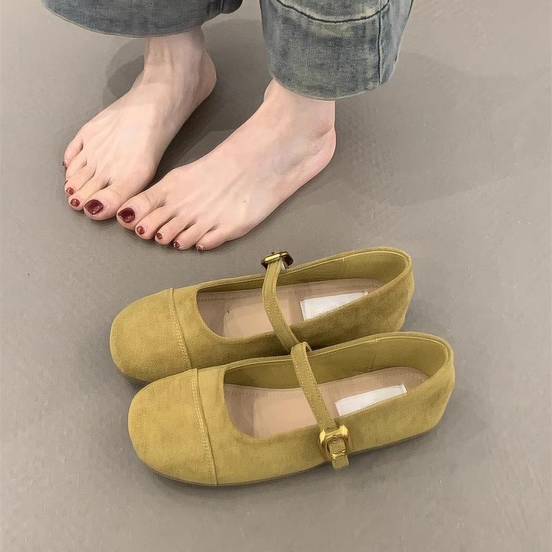 French soft-soled round-headed ballet single shoes women's 2025 spring and autumn new flat-soled Mary Jane shoes versatile evening Doudou shoes