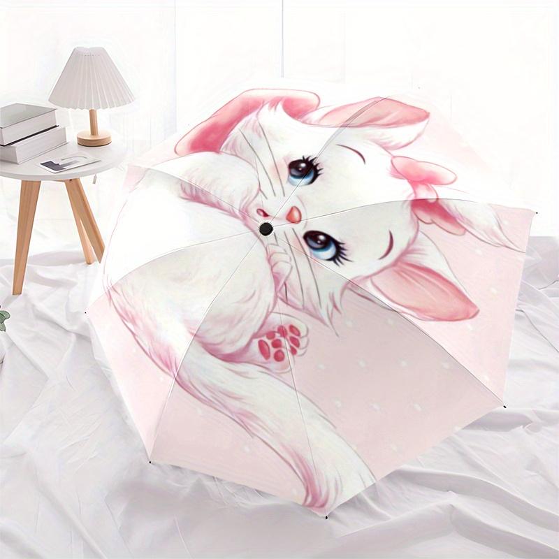 

1pc Marie Cat Automatic Open/CloseUmbrella-CuteUmbrella with Cute Design, Portable 3-Fold Compact Umbrella for Men & Women, Valentine s Day