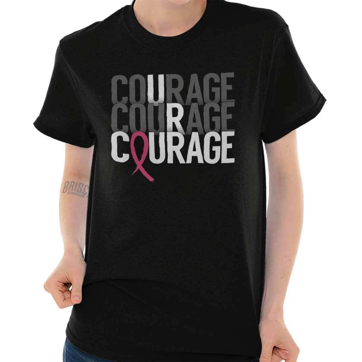 Breast Cancer Pink Supporter You Are Courage Womens Graphic Crewneck T Shirt Tee XXXXL