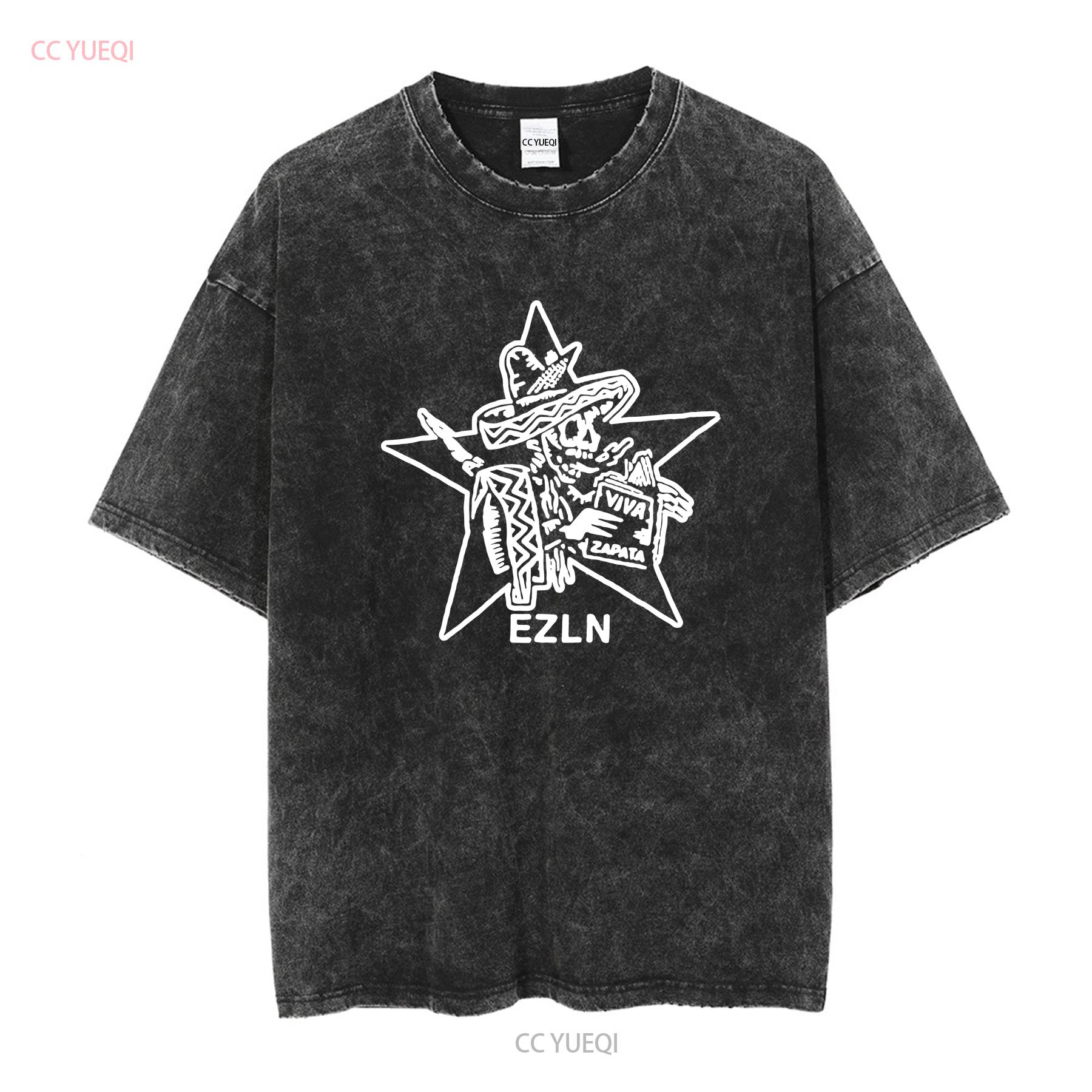 

Zapatistas Star EZLN Classic mens T Shirt long or short sleeves vintage Washed graphic Stretched Soft Comfortable Slightly M