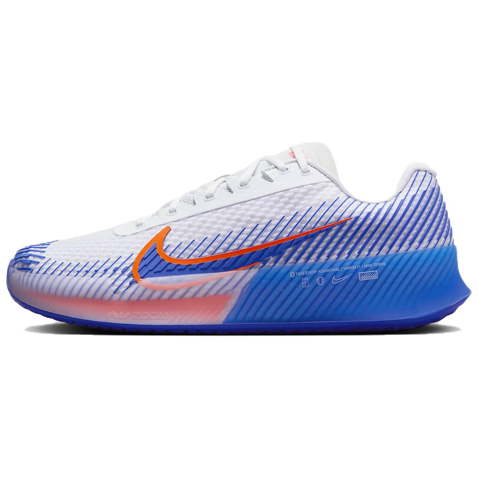 NikeCourt Air Zoom Vapor 11 HC White Hyper Crimson Royal Men Sneakers Hyper-Royal DR6966-105 45