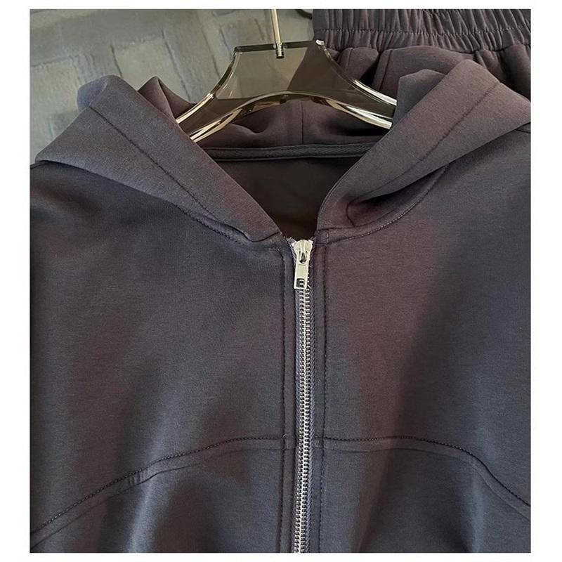 Women's 2-Piece Casual Tracksuit, Zip-up Collar Sweatshirt Elastic Waist Pants Loose Fit Loungewear Set