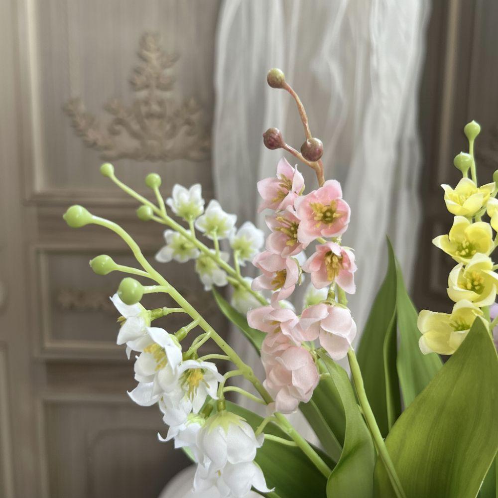 40cm Height Artifiical Flower Branch Flexible Stems Artificial Bellflowers Desktop Ornament