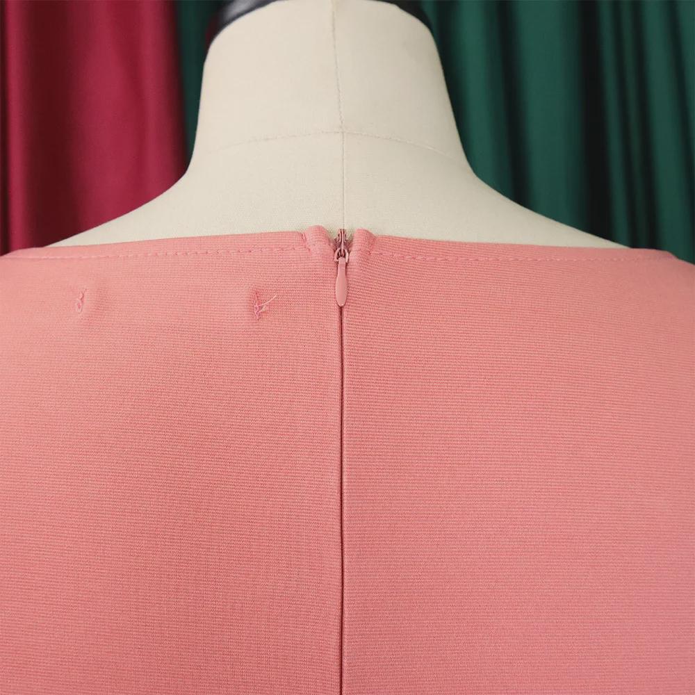 Vestido Elegante de Otoño 2022 de Talla Grande con Manga Larga y Cuello Oblicuo para Mujer