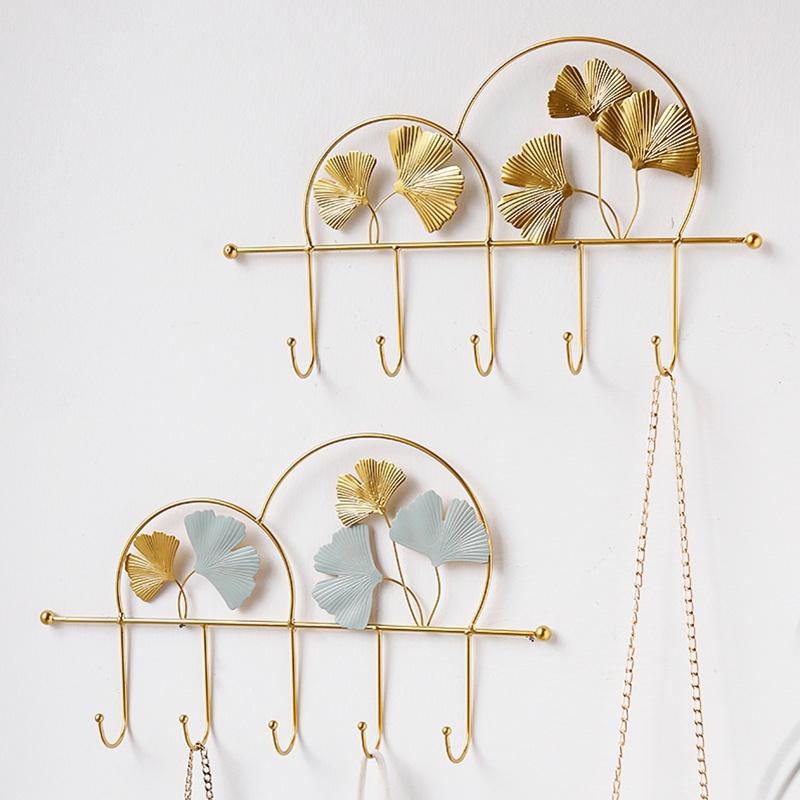 Schmiedeeisen Haken Wandmontierter Schlüsselaufbewahrungshalter Eingang Veranda Dekoration Wandhaken Mantel Hut Schal Hängehaken Blatt Wohndekor