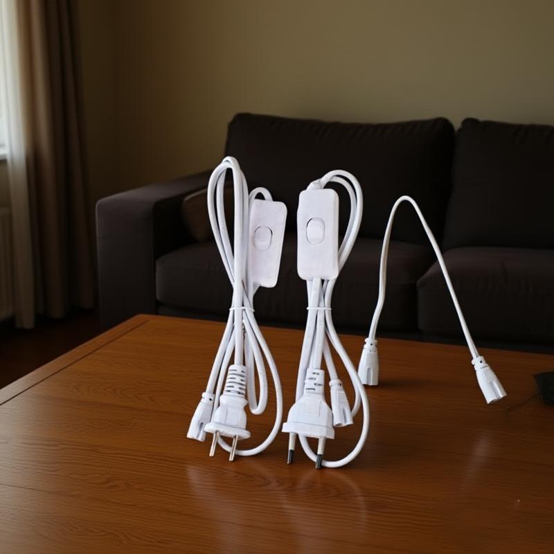 Tube T5 US /EU Plug Switch Cable 1.2m Power Adapter 110V 220V 230V Lighting Accessory 30cm Connection Wire For LED Lamp