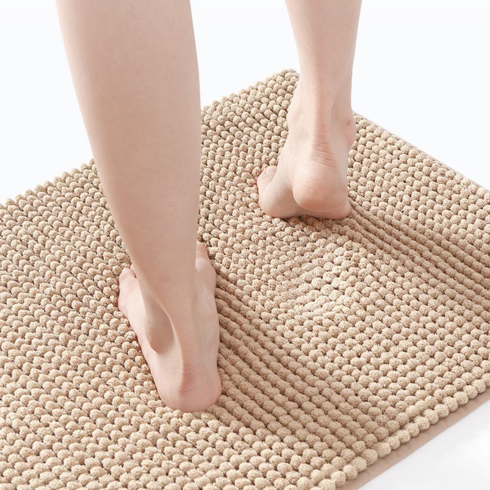 Thickened Chenille Foot Mats Bathroom Floor Strong Water Absorption Simple Household Toilet Door Non-slip Mats