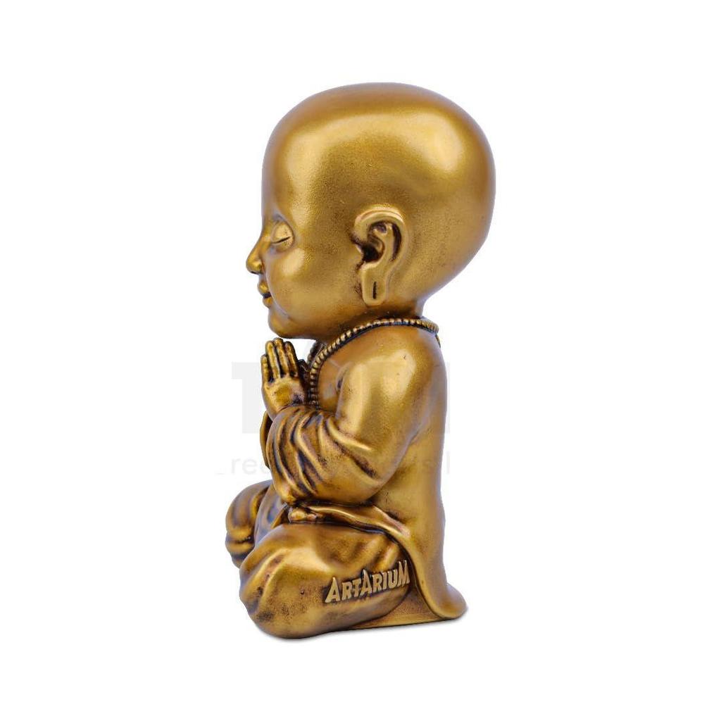 Baby Monk Statue Monk Buddha Idol Showpiece Figurine Gautam Buddha Statue for Car Dashboard Table Top Home Decoration