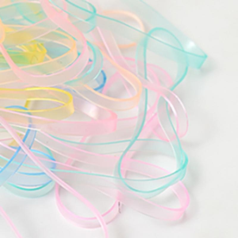 Daiso Klare Pastellfarbene TPU-Bänder Packung mit 120