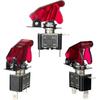 3pcs Rocker Switch Red Led Light Switch 20a 12v-24vdc On/off Rocker Switch Hwy