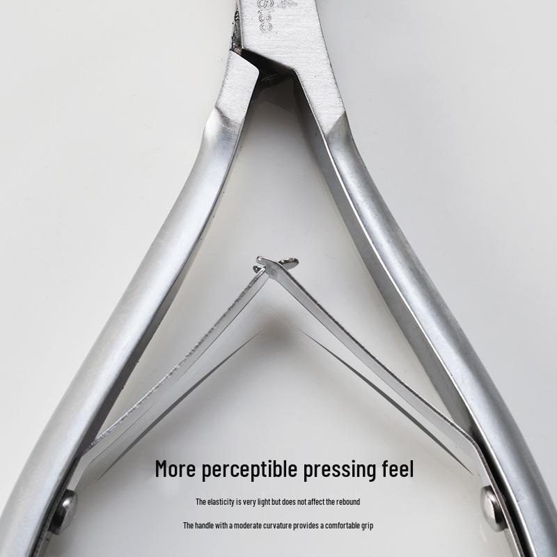 Silver Stainless Steel Cuticle Nipper D-07 - Manicure Tool for Nail and Hangnail Care