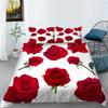 3D Modern Romantic Style Bedding Set Flower Quilt Cover Sheet/double Bed Full-size Bedspread Set Washable Comfortable Home Decoration
