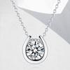 U-type Horseshoe Pendant Moissanite Necklace Certified 1CT D-Color VVS1 Lab Diamond 925 Silver Chain For Women Jewelry
