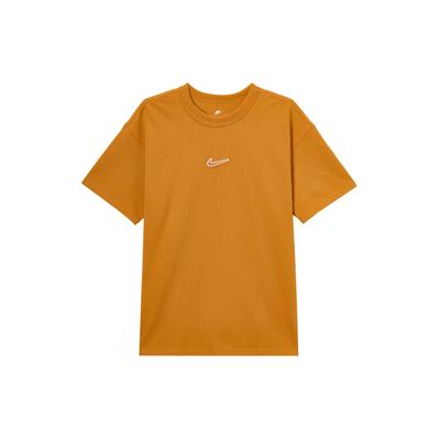 Crew Neck Pullover Solid Color Short Sleeve T-Shirt Men Tops Orange FV7727-815