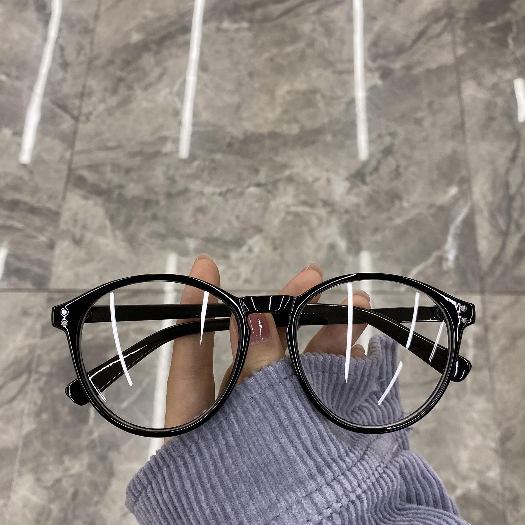 

Круглая оправа очков с леопардовым принтом в корейском стиле для женщин - защита от излучения, синего света, совместимость с близорукостью Plain