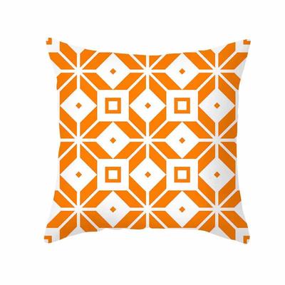Orange Geometrisches Druckmuster Kissenbezug Heim Wohnzimmer Sofa Dekoration Quadratisches Polyester Kissen