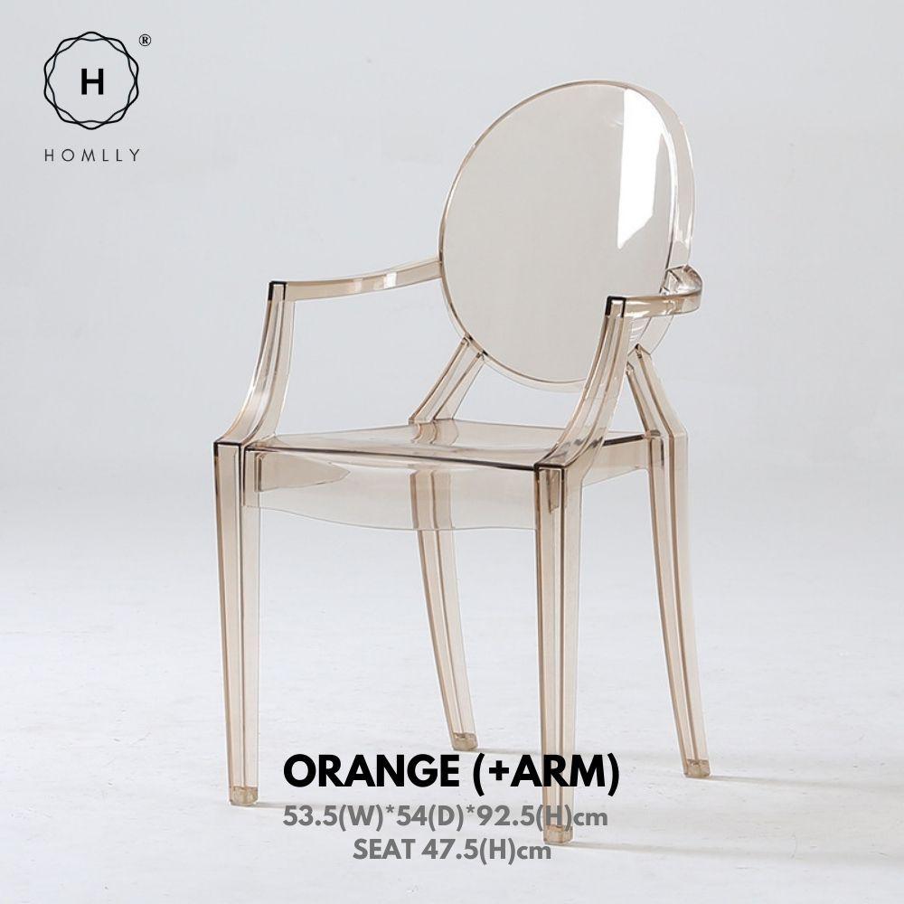 Homlly Chair Modern Acrylic Stacking Kitchen Dining Room Chair
