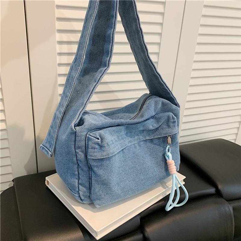 Large Capacity Shoulder Bag Women's Denim Crossbody Bag