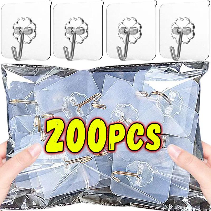 

Transparent Self Adhesive Wall Heavy Duty Multi-Purpose Wall Hook Key Holder Towel Holder For Kitchen Bathroom Accessories Mop