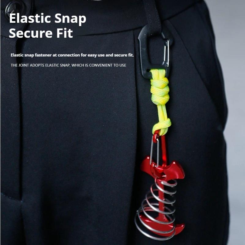 Multifunktionaler Dreieck-Karabiner 7-Strängiges Anti-Lost Schlüsselband Handgelenk-Haken 1,5 cm max. Öffnung für Outdoor-Camping Taschenlampe Schlüssel