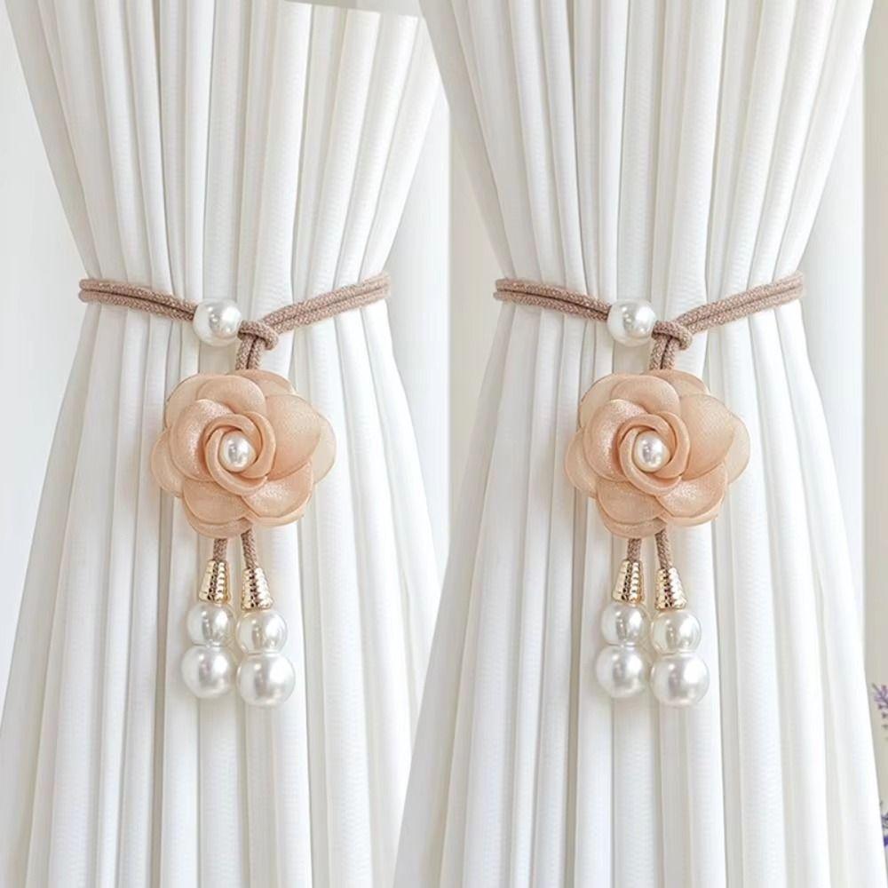 2Pcs Minimalist Floral Curtain Tiebacks Modern Curtain Holdbacks Hanging Ornament