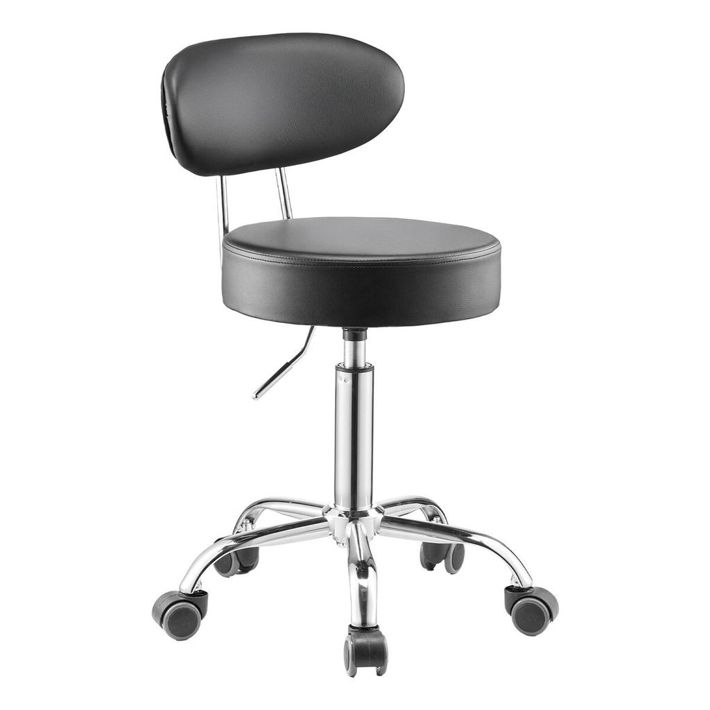 Shop Stool Adjustable Garage Seat 300 Lbs Load with Backrest & Wheels