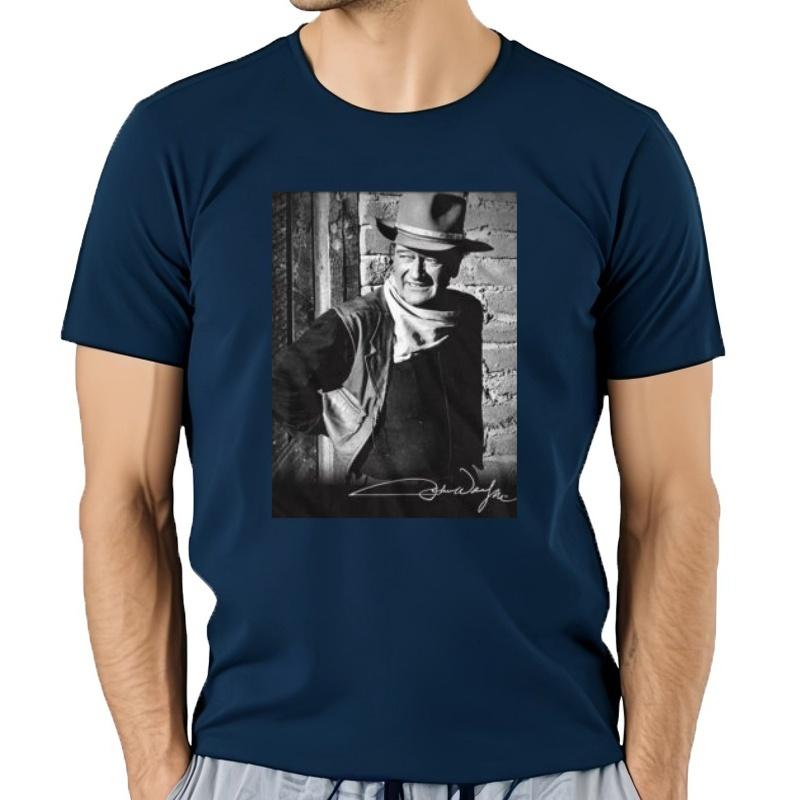 Camiseta De Unisexga Corta Para Adulto Camisa Con Firma En Blanco Y Negro De John Wayne