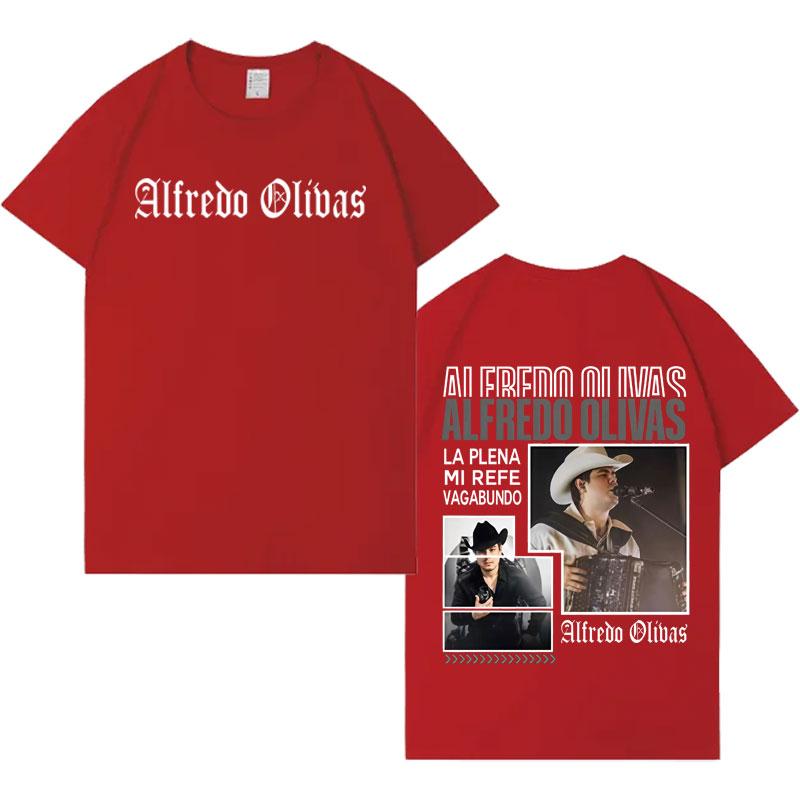 Rapper Alfredo Olivas Harajuku Tshrit Mens Womens Aesthetic Y2K Casual Tshrits Loose Crewneck Short Sleeve Gothic Clothes Unisex